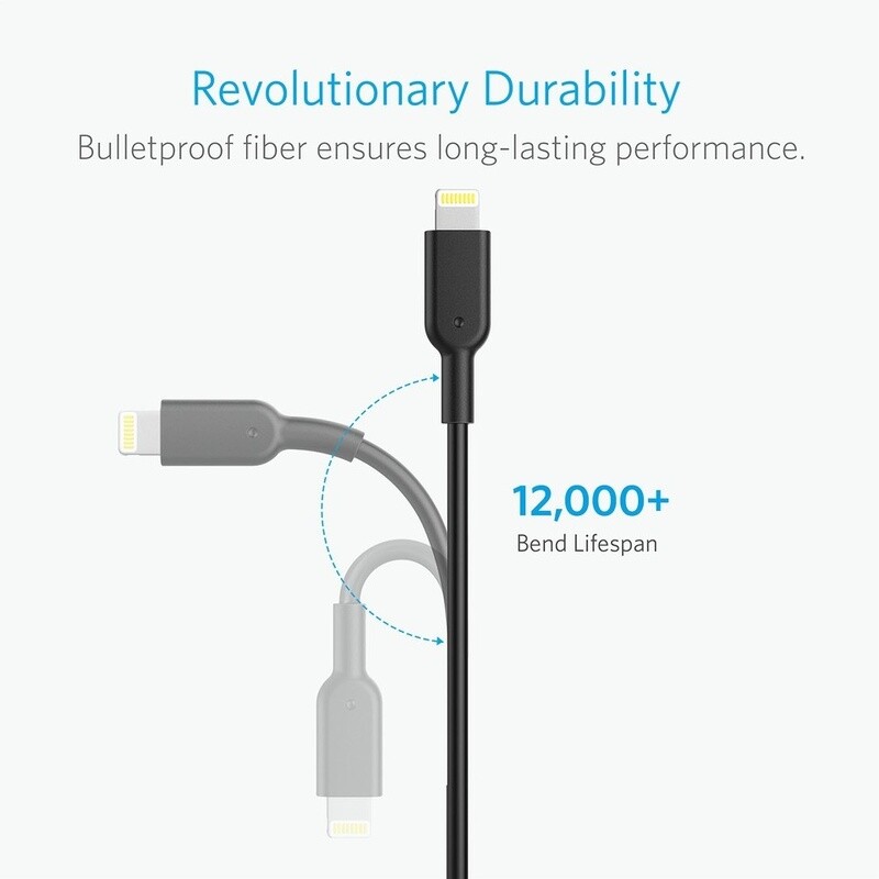 کابل آیفونی فست شارژ Anker PowerLine II A8432 0.9m