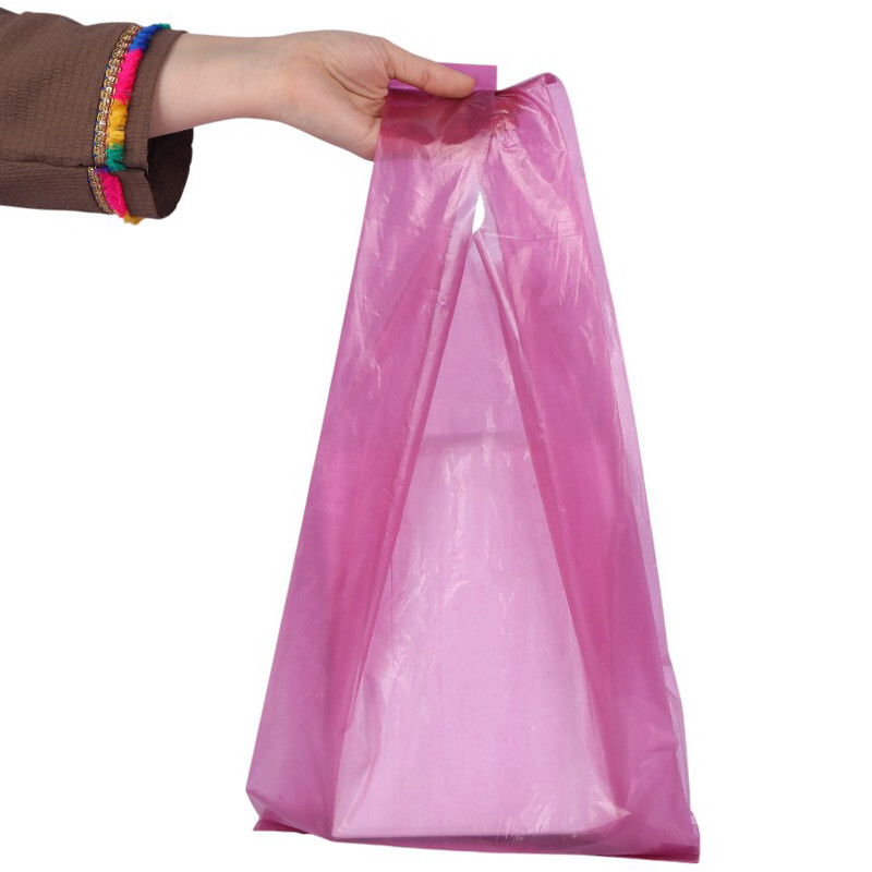 نایلون دسته دار شفاف قرمز سایز 55*45 سانتی متر بسته 1 کیلویی