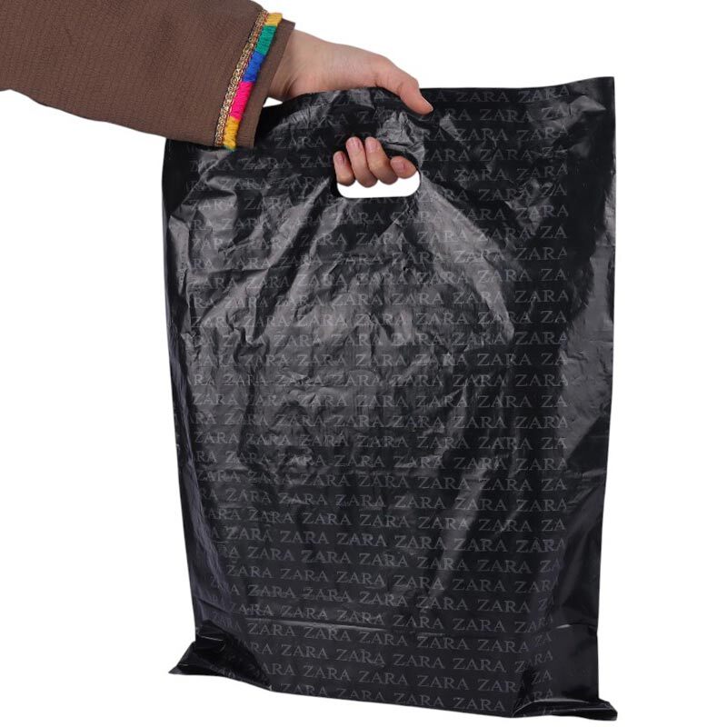 نایلون دسته دار طرح زارا سایز 55*40 سانتی متر بسته 1 کیلویی