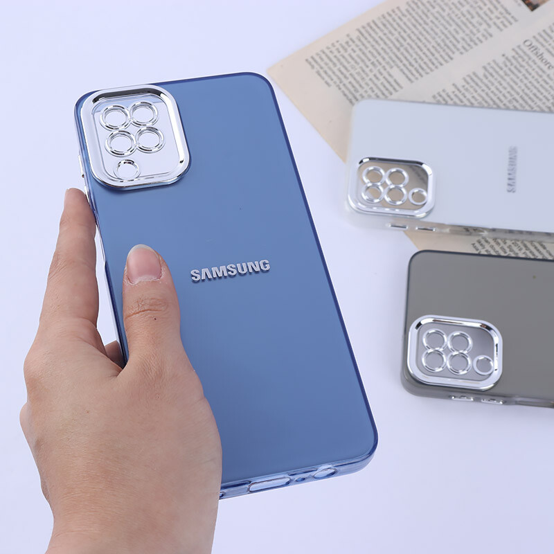 قاب PC سامسونگ Galaxy A12 / M12 براق متال محافظ لنزدار