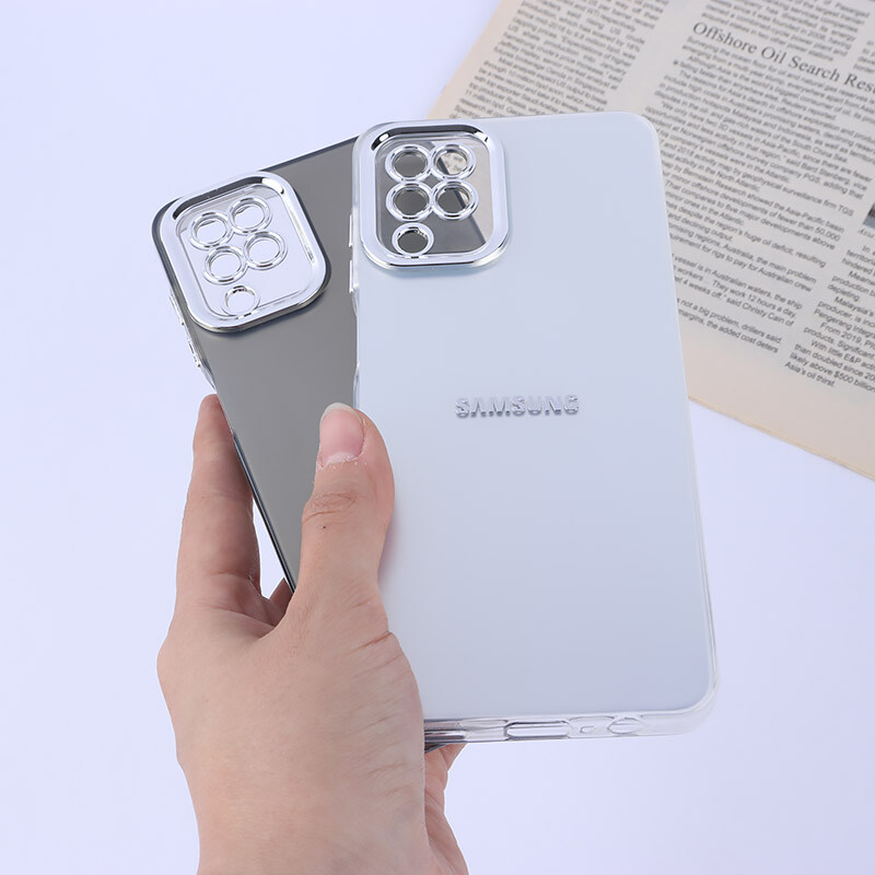 قاب PC سامسونگ Galaxy A12 / M12 براق متال محافظ لنزدار