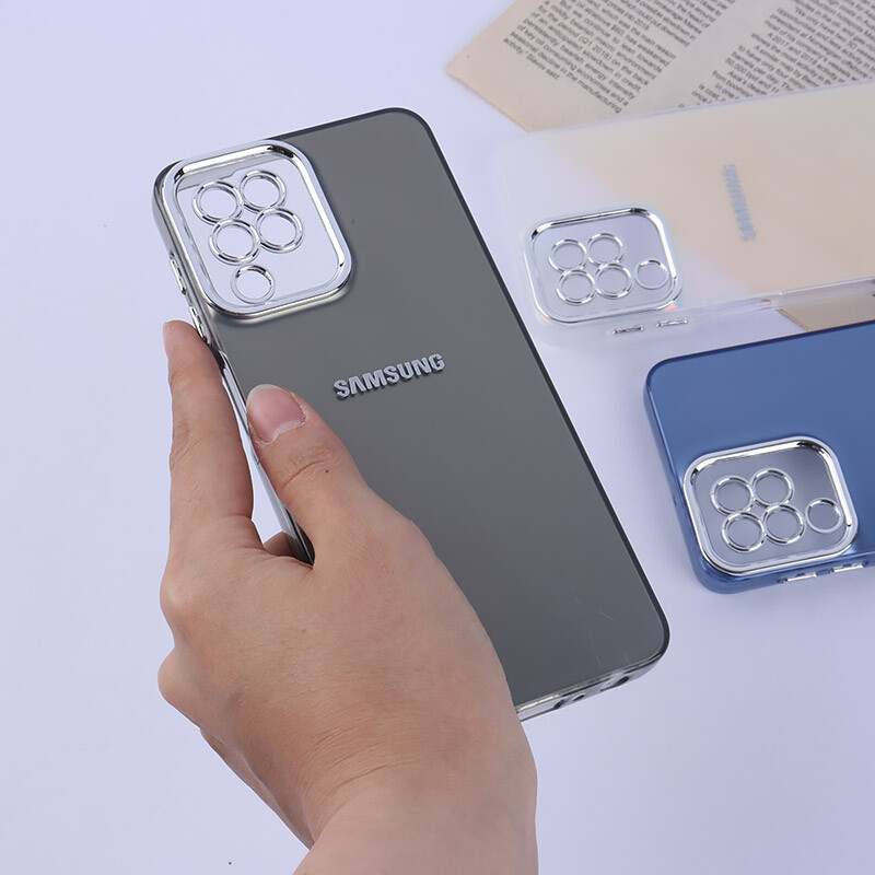 قاب PC سامسونگ Galaxy A22 4G / M22 / M32 4G براق متال محافظ لنزدار