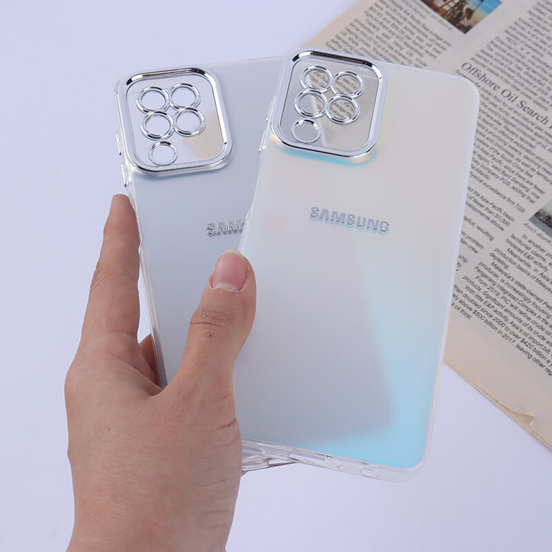 قاب PC سامسونگ Galaxy A22 4G / M22 / M32 4G براق متال محافظ لنزدار