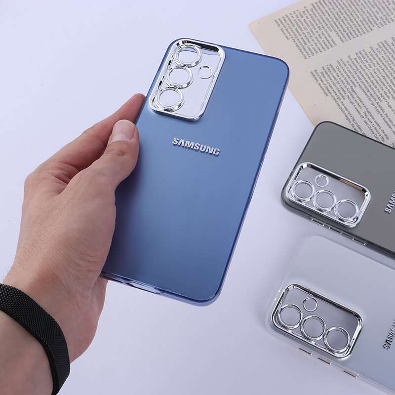 قاب PC سامسونگ Galaxy S24 FE براق متال محافظ لنزدار