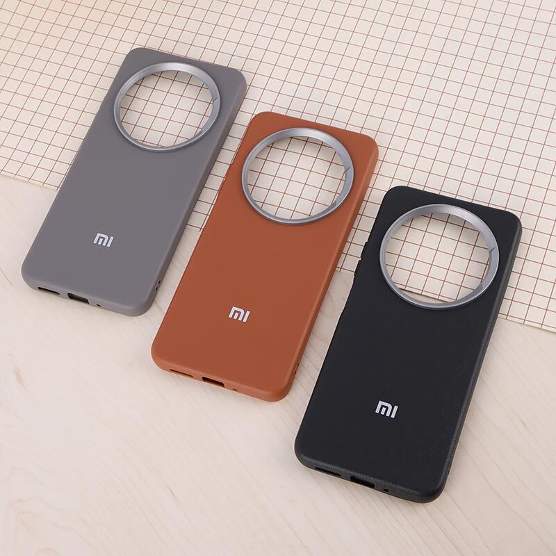 قاب چرمی ژله ای Leather شیائومی Redmi 14C / Poco C75 لوگو متال