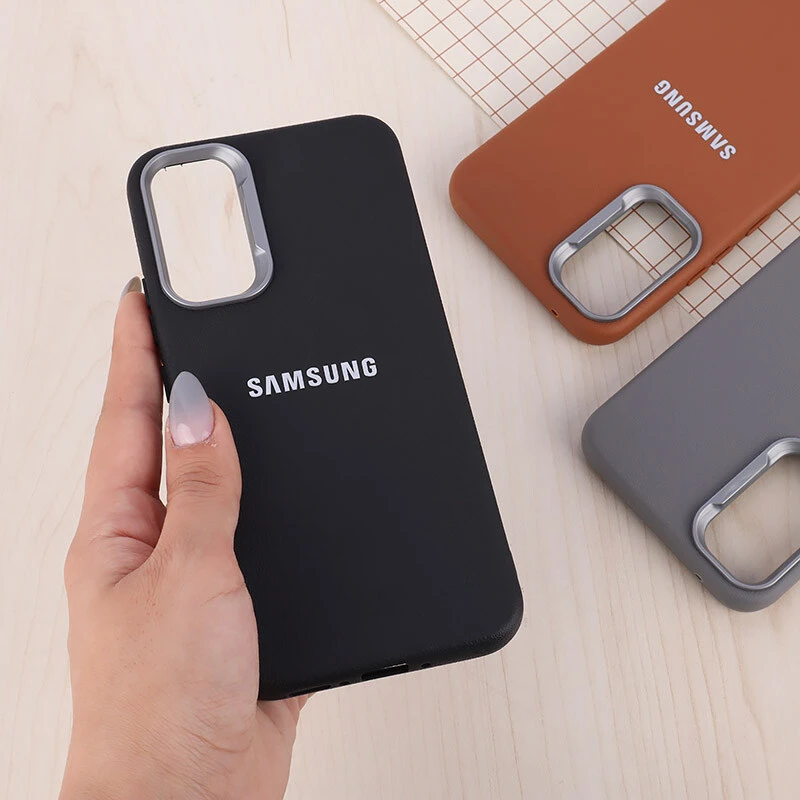 قاب چرمی ژله ای Leather سامسونگ Galaxy A34 لوگو متال