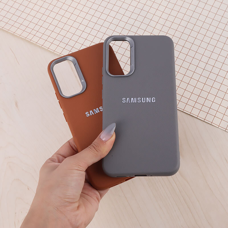 قاب چرمی ژله ای Leather سامسونگ Galaxy A34 لوگو متال