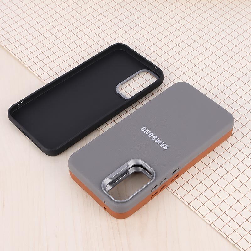 قاب چرمی ژله ای Leather سامسونگ Galaxy A34 لوگو متال