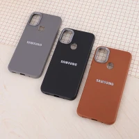 قاب چرمی ژله ای Leather سامسونگ Galaxy A11 / M11 لوگو متال