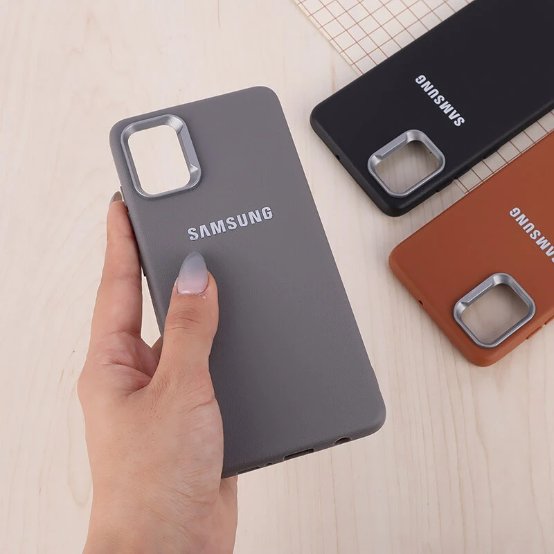 قاب چرمی ژله ای Leather سامسونگ Galaxy A51 4G لوگو متال