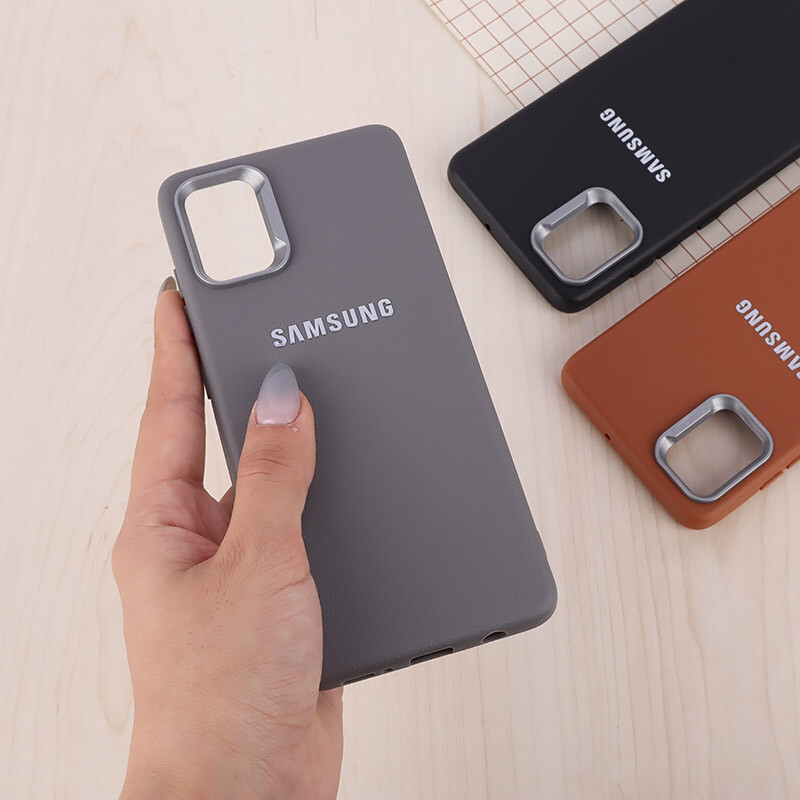 قاب چرمی ژله ای Leather سامسونگ Galaxy A51 4G لوگو متال