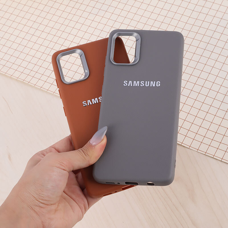قاب چرمی ژله ای Leather سامسونگ Galaxy A51 4G لوگو متال