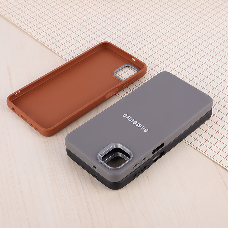 قاب چرمی ژله ای Leather سامسونگ Galaxy A04 لوگو متال