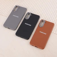 قاب چرمی ژله ای Leather سامسونگ Galaxy S21 FE 5G لوگو متال