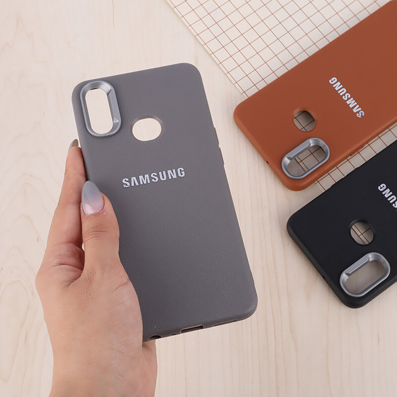 قاب چرمی ژله ای Leather سامسونگ Galaxy A10s لوگو متال