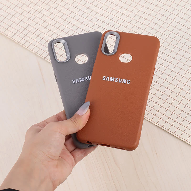قاب چرمی ژله ای Leather سامسونگ Galaxy A10s لوگو متال