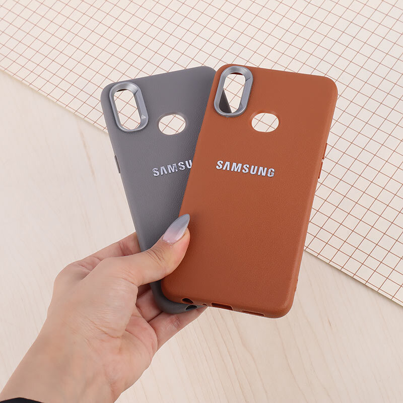 قاب چرمی ژله ای Leather سامسونگ Galaxy A10s لوگو متال