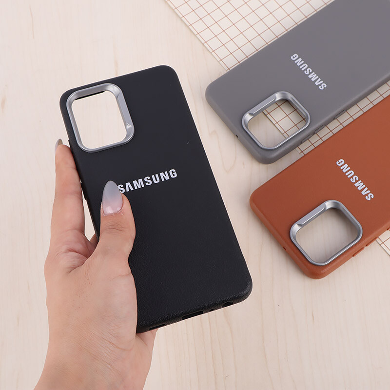 قاب چرمی ژله ای Leather سامسونگ Galaxy A32 4G لوگو متال