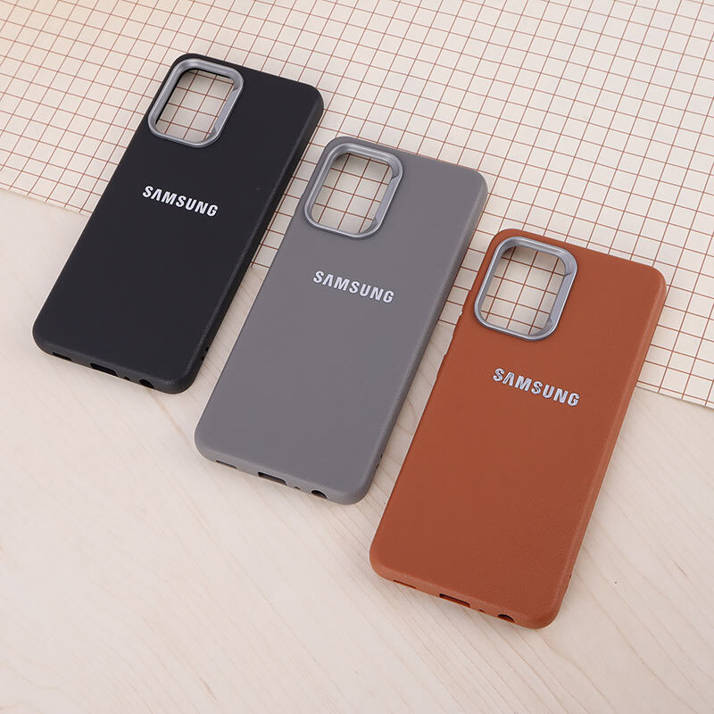 قاب چرمی ژله ای Leather سامسونگ Galaxy A32 4G لوگو متال