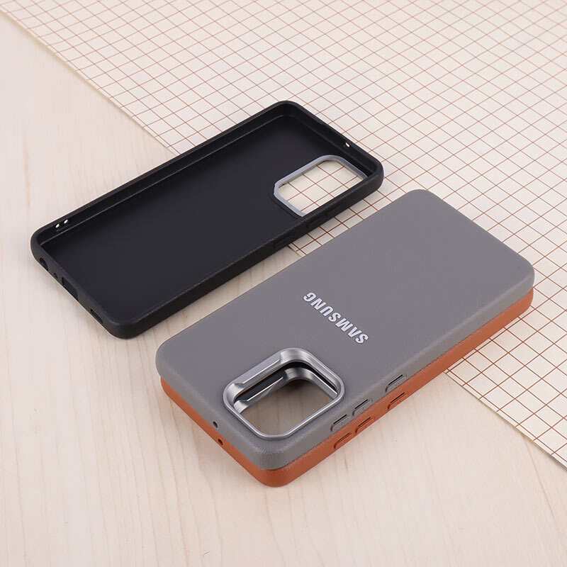 قاب چرمی ژله ای Leather سامسونگ Galaxy A32 4G لوگو متال