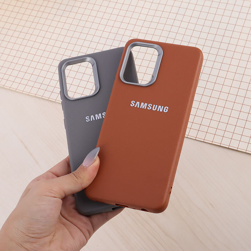 قاب چرمی ژله ای Leather سامسونگ Galaxy A32 4G لوگو متال