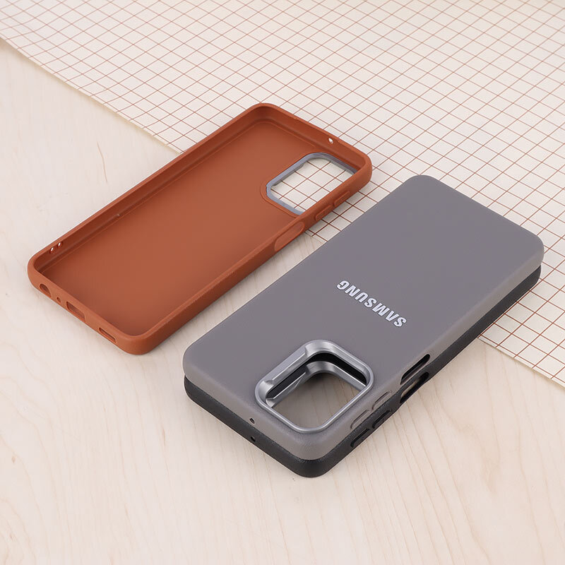 قاب چرمی ژله ای Leather سامسونگ Galaxy A22 4G / M22 / M32 4G لوگو متال