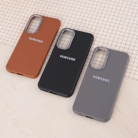قاب چرمی ژله ای Leather سامسونگ Galaxy S23 FE 5G لوگو متال