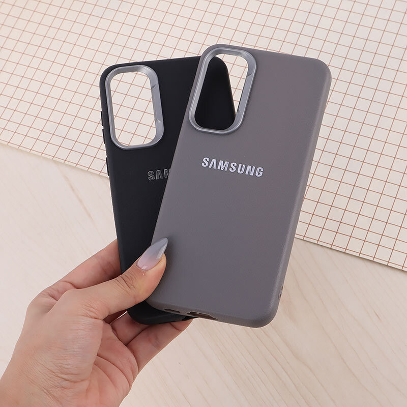 قاب چرمی ژله ای Leather سامسونگ Galaxy S23 FE 5G لوگو متال