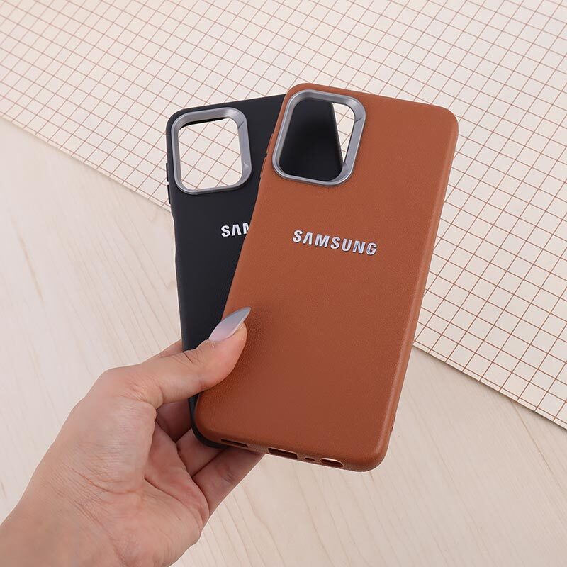 قاب چرمی ژله ای Leather سامسونگ Galaxy A13 4G لوگو متال