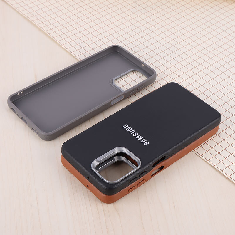 قاب چرمی ژله ای Leather سامسونگ Galaxy A13 4G لوگو متال