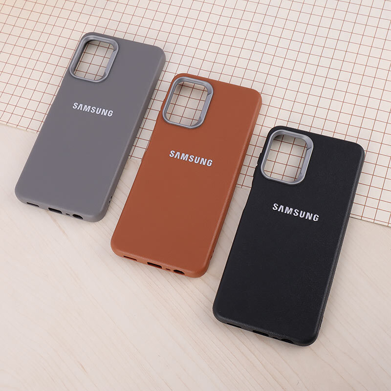 قاب چرمی ژله ای Leather سامسونگ Galaxy A13 4G لوگو متال