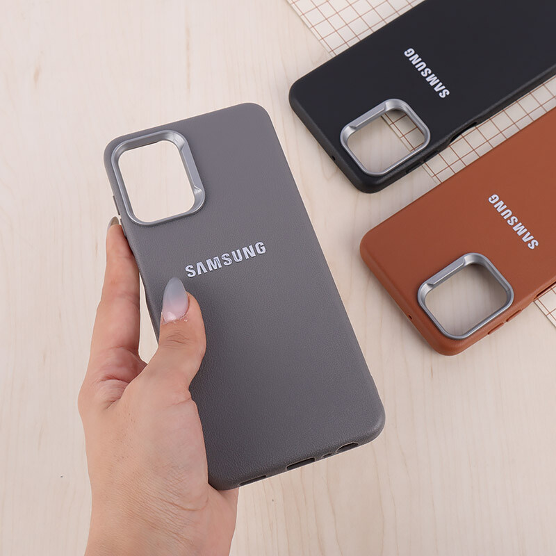 قاب چرمی ژله ای Leather سامسونگ Galaxy A13 4G لوگو متال
