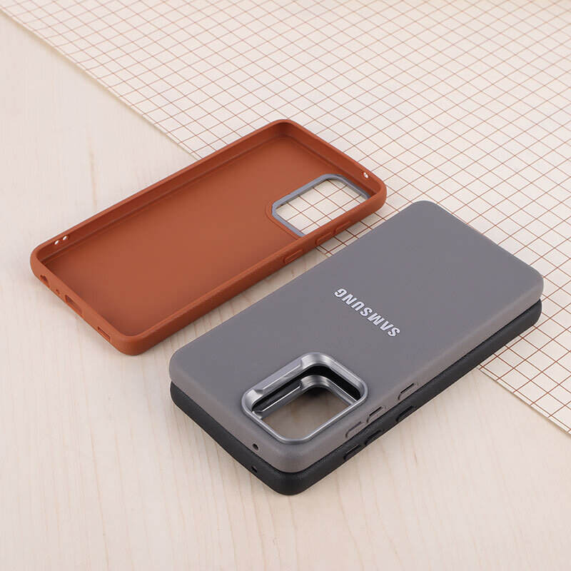 قاب چرمی ژله ای Leather سامسونگ Galaxy A52 / A52s لوگو متال