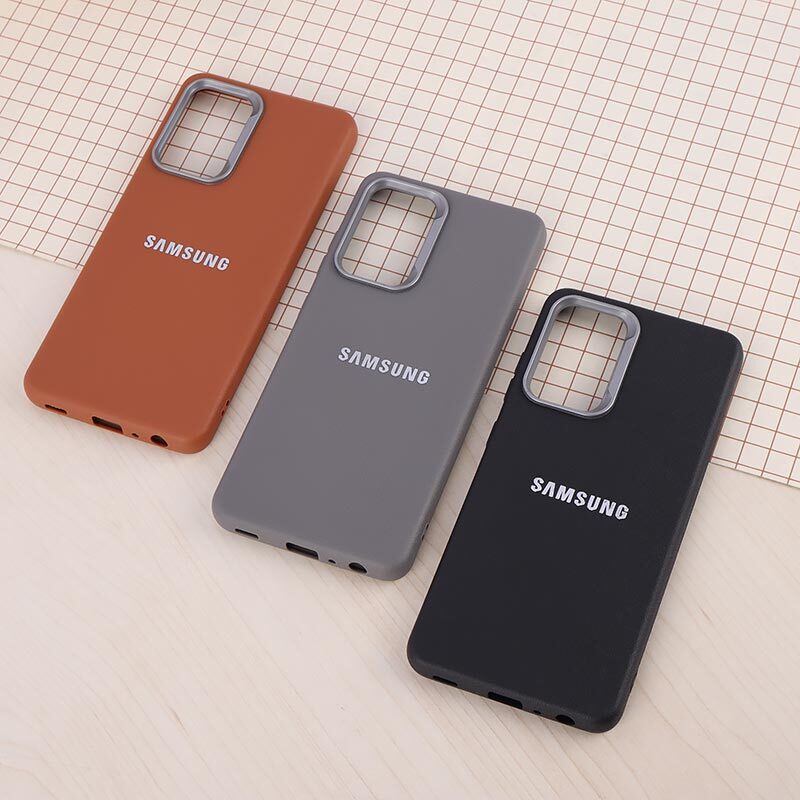 قاب چرمی ژله ای Leather سامسونگ Galaxy A52 / A52s لوگو متال