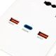 چند راهی 4 خانه برق ارت دار هیسکا CH5518 با کابل ۲ متری + شارژر USB و Type-C