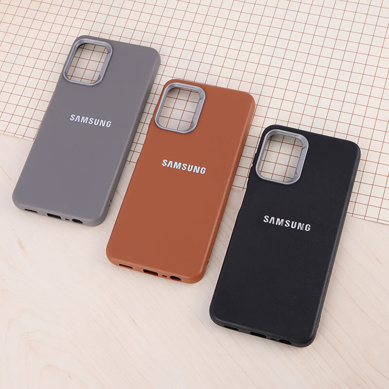 قاب چرمی ژله ای Leather سامسونگ Galaxy A13 5G / A04s لوگو متال