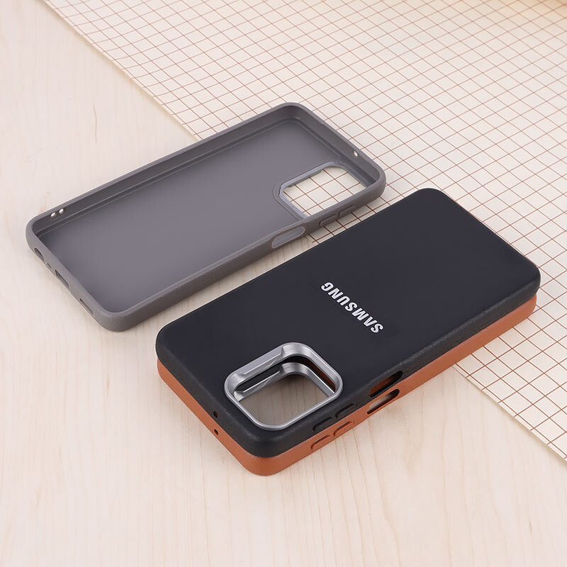 قاب چرمی ژله ای Leather سامسونگ Galaxy A13 5G / A04s لوگو متال