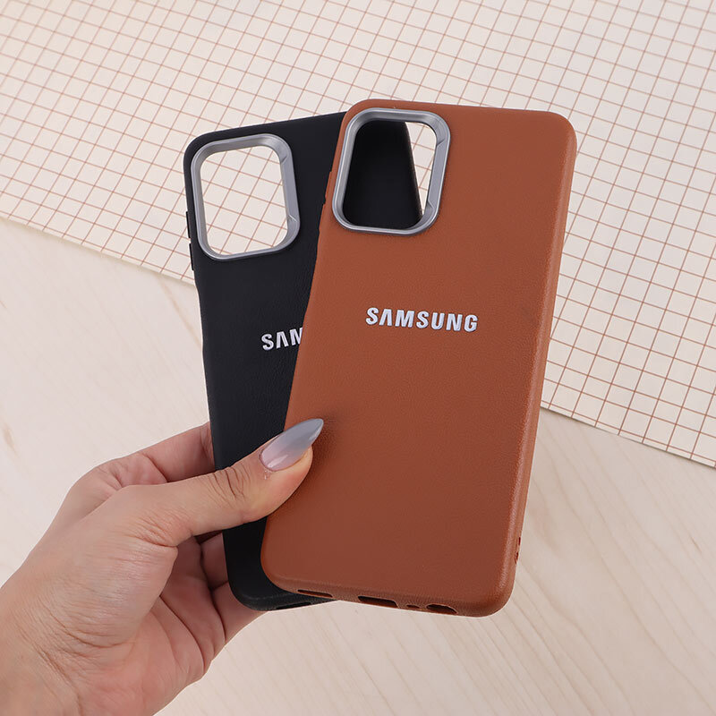 قاب چرمی ژله ای Leather سامسونگ Galaxy A13 5G / A04s لوگو متال