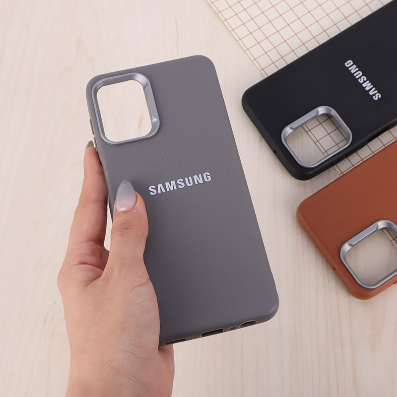 قاب چرمی ژله ای Leather سامسونگ Galaxy A13 5G / A04s لوگو متال