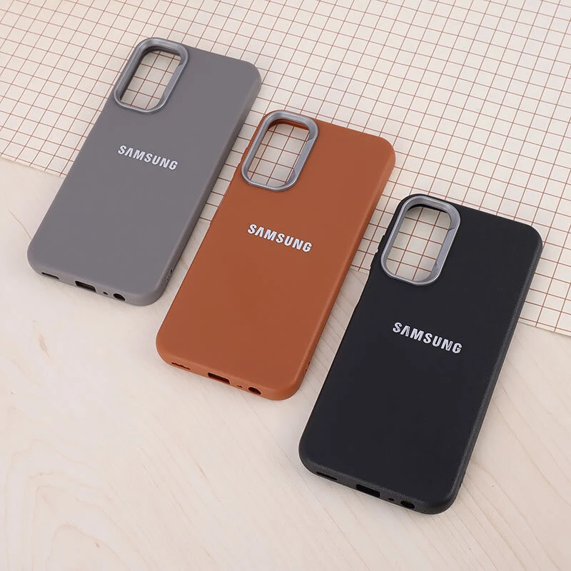 قاب چرمی ژله ای Leather سامسونگ Galaxy A15 لوگو متال