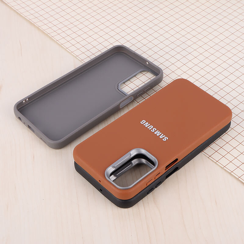 قاب چرمی ژله ای Leather سامسونگ Galaxy A15 لوگو متال