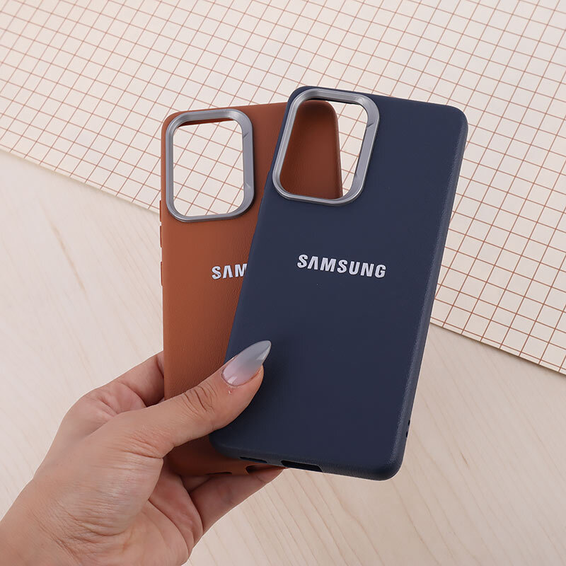 قاب چرمی ژله ای Leather سامسونگ Galaxy A53 5G لوگو متال
