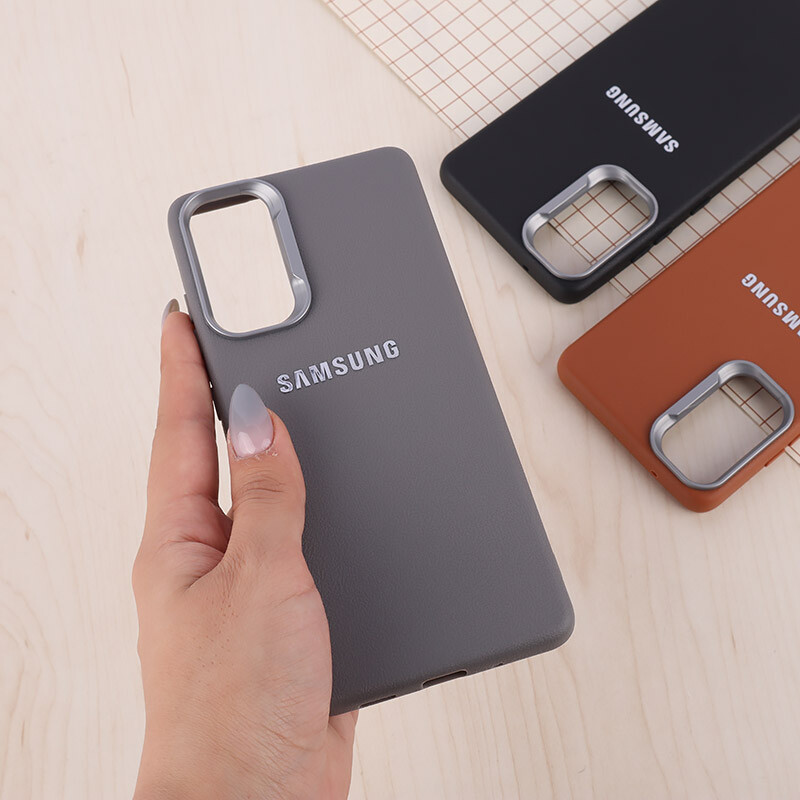 قاب چرمی ژله ای Leather سامسونگ Galaxy S20 FE لوگو متال