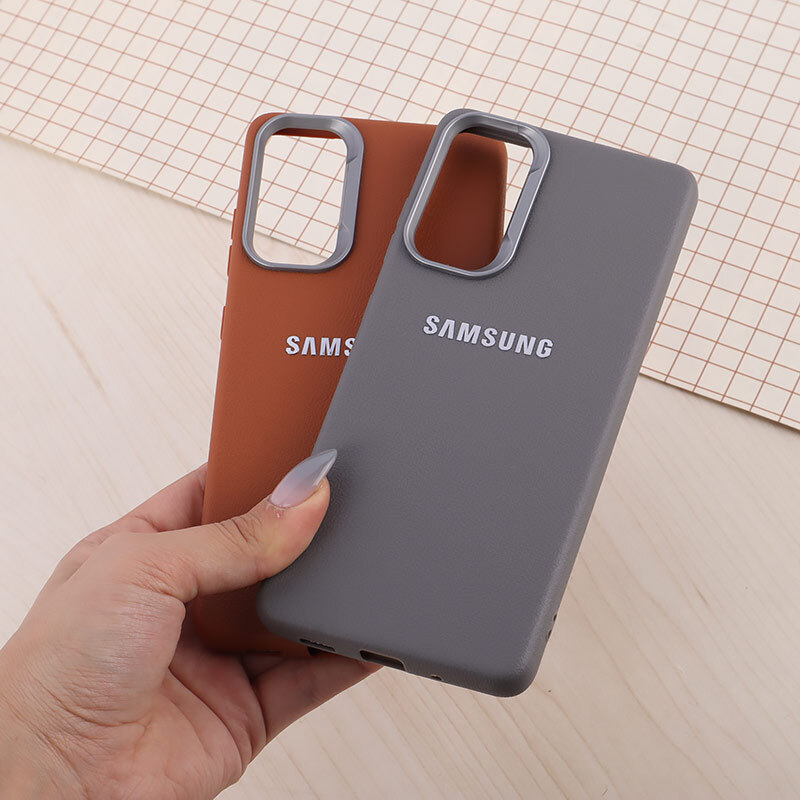 قاب چرمی ژله ای Leather سامسونگ Galaxy S20 FE لوگو متال