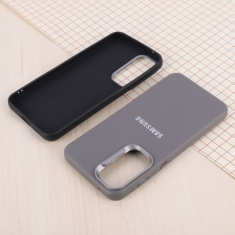 قاب چرمی ژله ای Leather سامسونگ Galaxy A55 لوگو متال