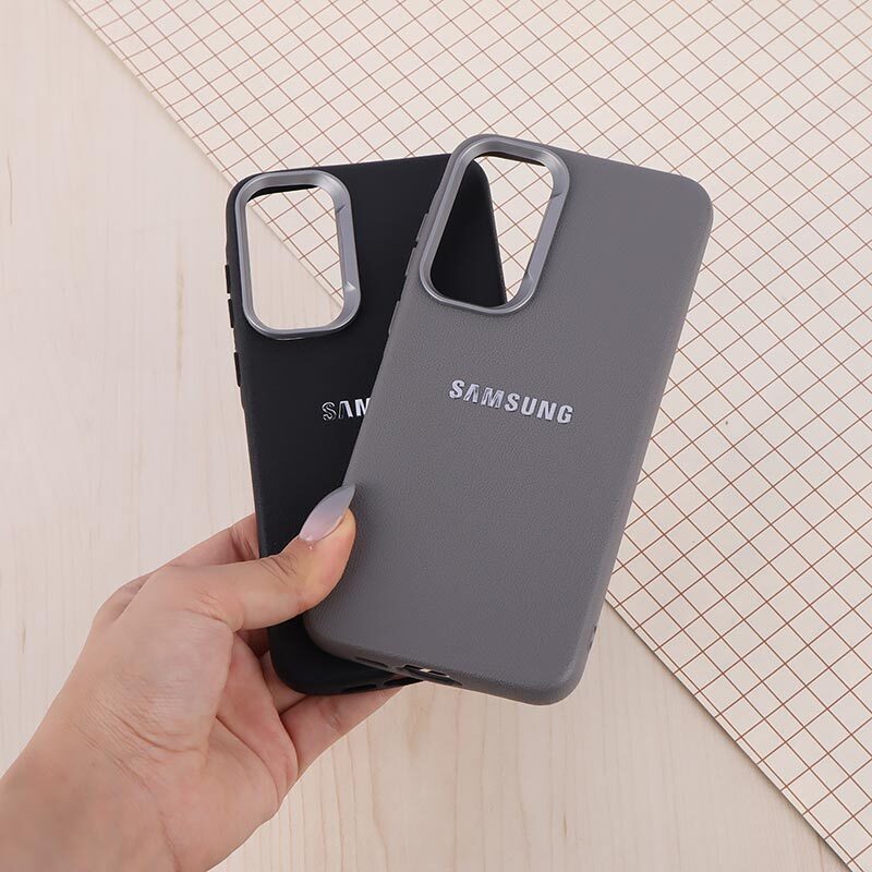 قاب چرمی ژله ای Leather سامسونگ Galaxy A55 لوگو متال