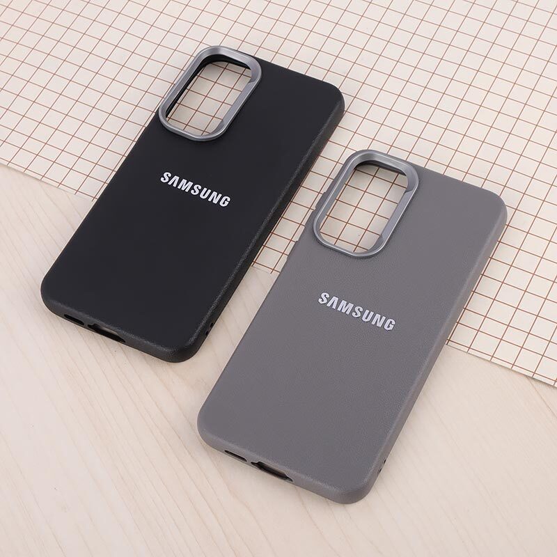 قاب چرمی ژله ای Leather سامسونگ Galaxy A55 لوگو متال