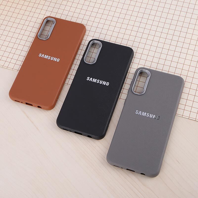 قاب چرمی ژله ای Leather سامسونگ Galaxy A30s / A50 / A50s لوگو متال