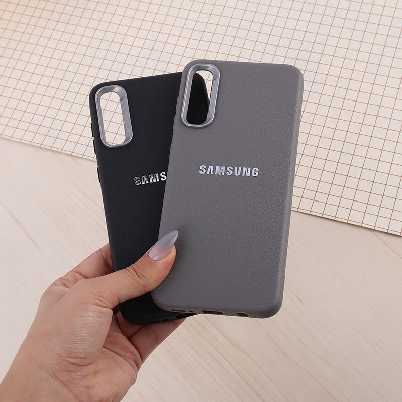قاب چرمی ژله ای Leather سامسونگ Galaxy A30s / A50 / A50s لوگو متال
