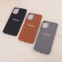 قاب چرمی ژله ای Leather سامسونگ Galaxy A06 لوگو متال